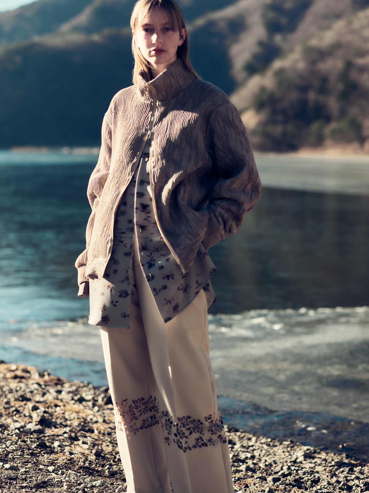 meagratia Wavy fabric truck jacket