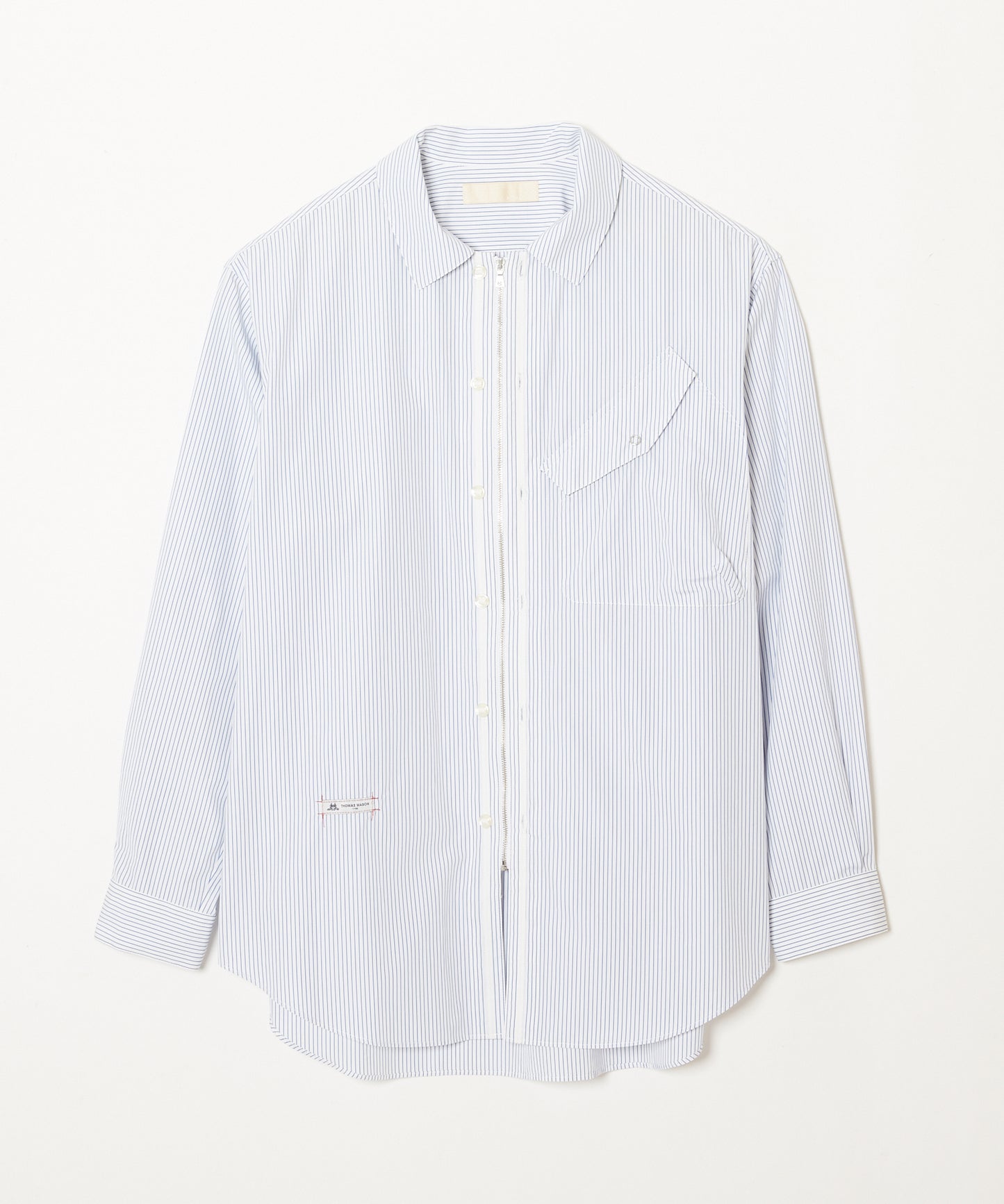 meagratia×THOMAS MASON Stripe zip-up 2way shirt