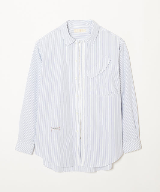meagratia×THOMAS MASON Stripe zip-up 2way shirt
