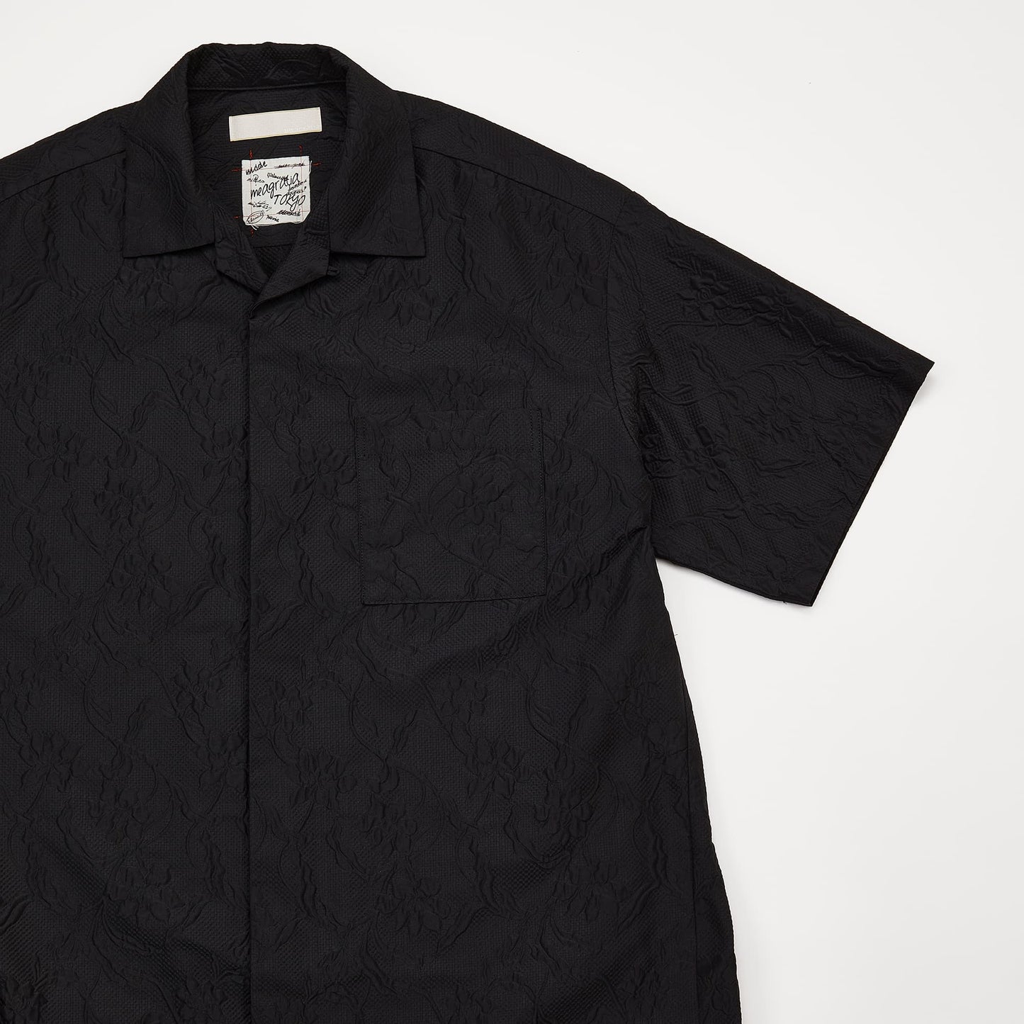 meagratia Embossing S/S open collar SH