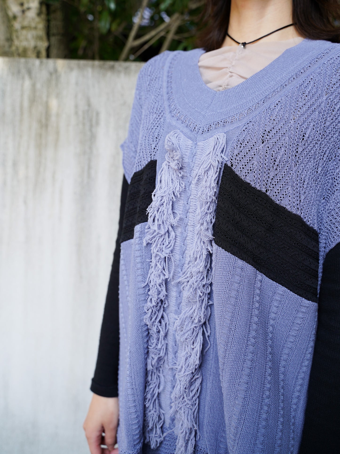 meagratia knit fringe vest
