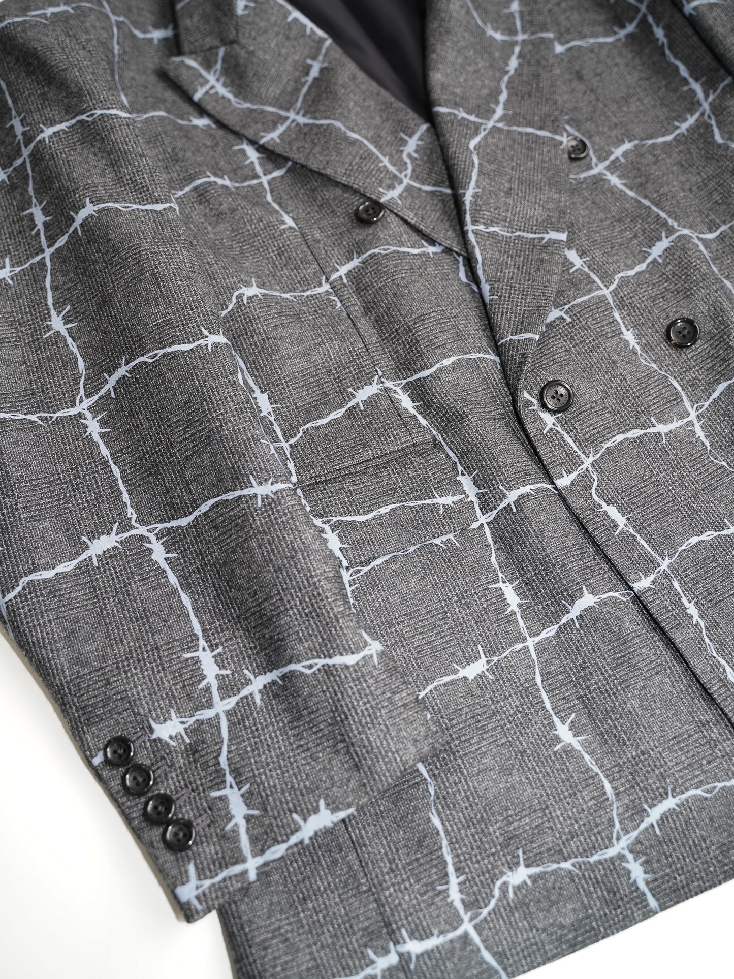 el conductorH WIRE CHECK DOUBLE BREASTED FRANKENSTEIN JKT