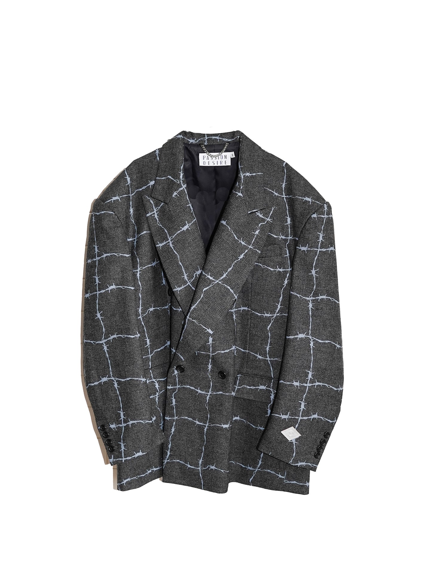 el conductorH WIRE CHECK DOUBLE BREASTED FRANKENSTEIN JKT