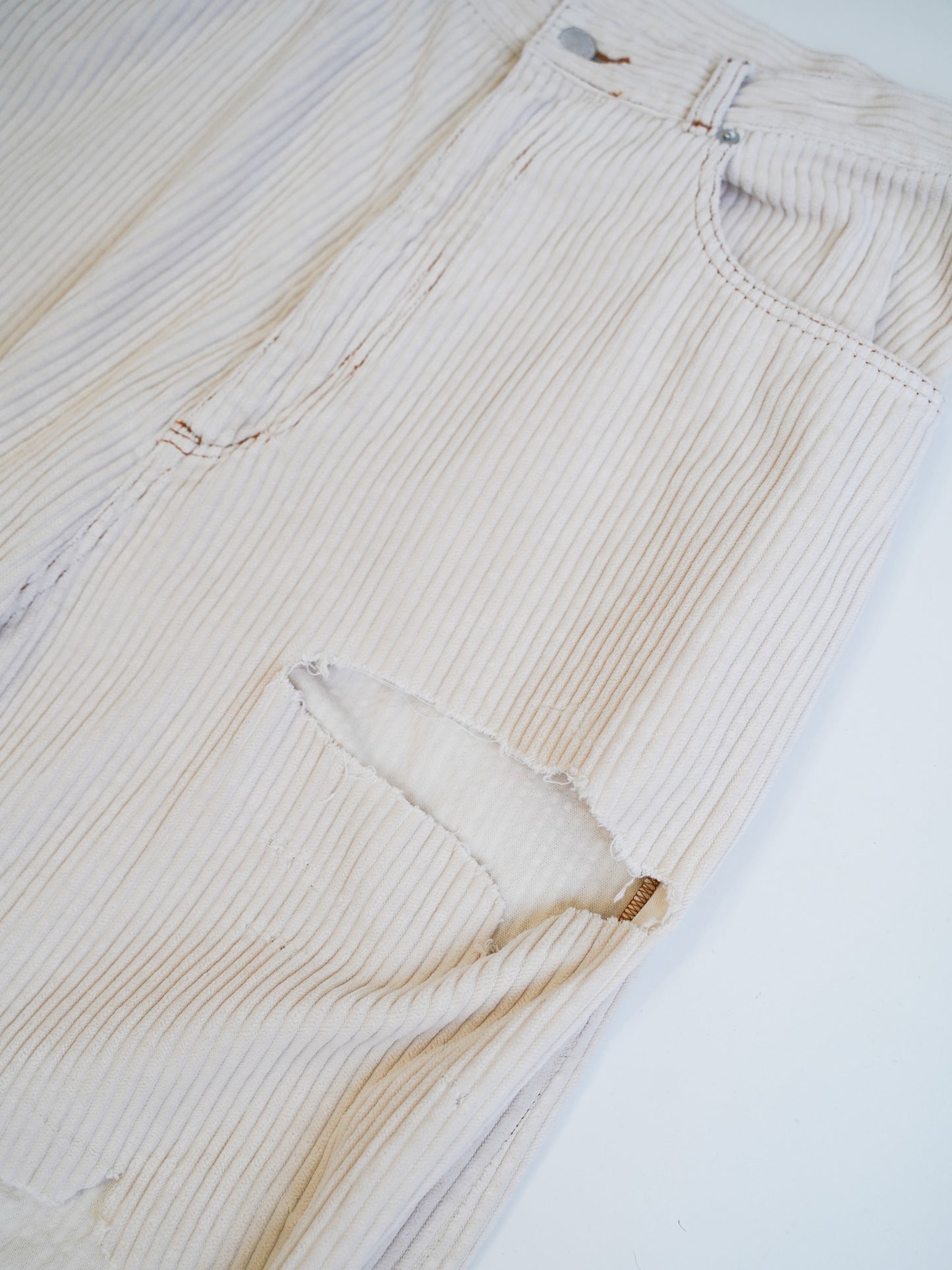el conductorH DISTRESSED CORDUROY WIDE TROUSERS