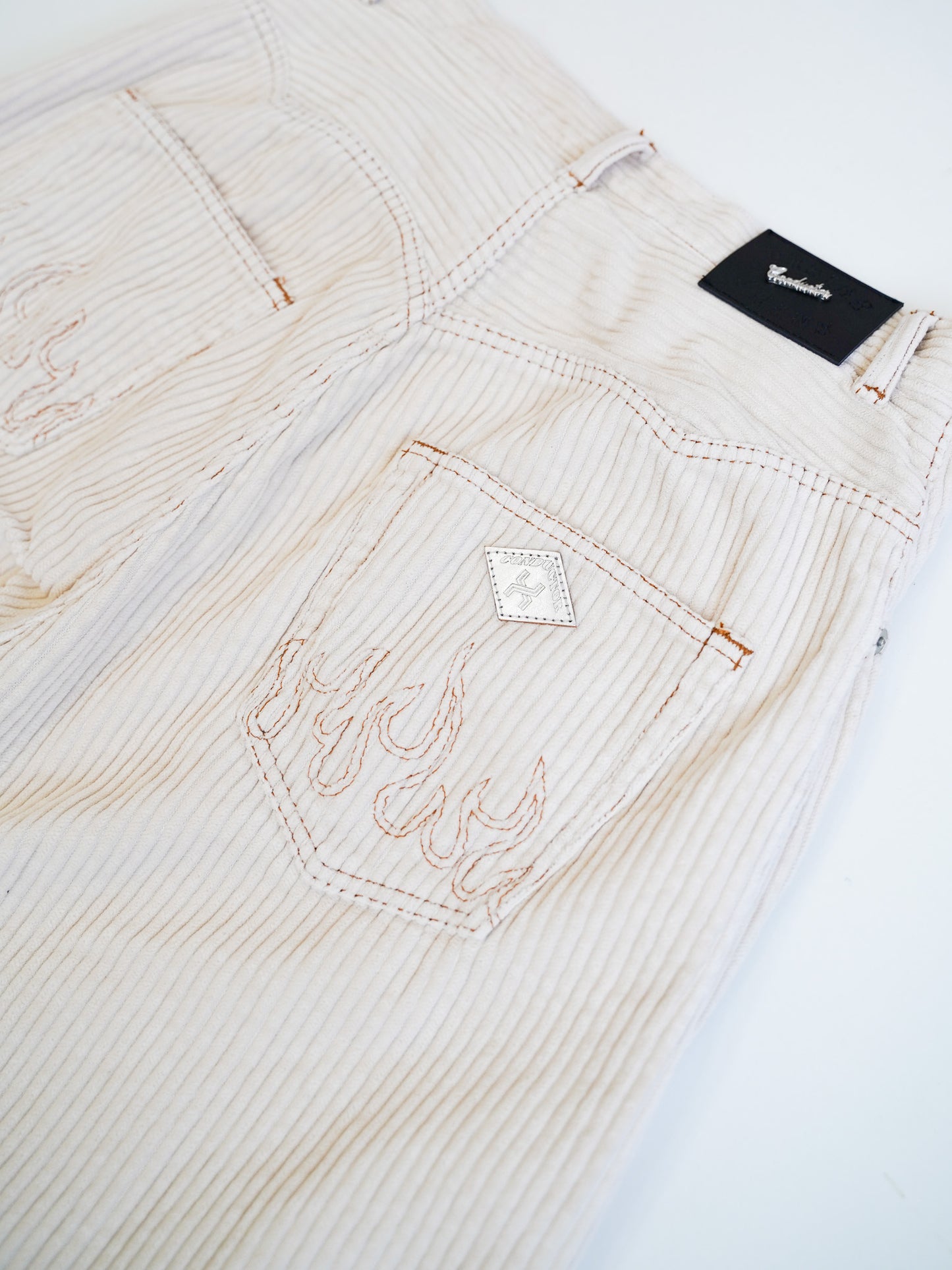 el conductorH DISTRESSED CORDUROY WIDE TROUSERS