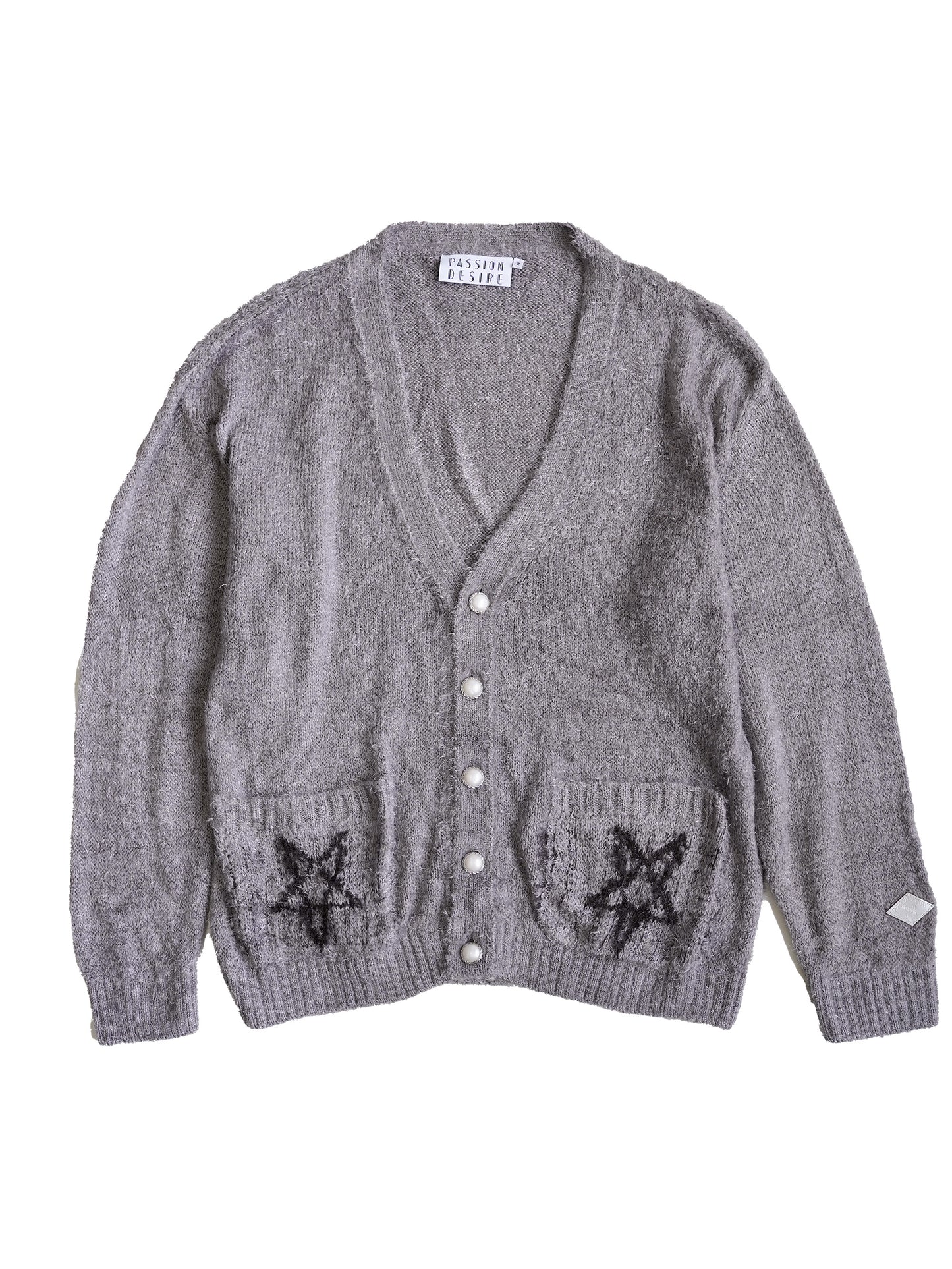 el conductorH SHAGGY KNIT CARDIGAN 'PENTAGRAM'