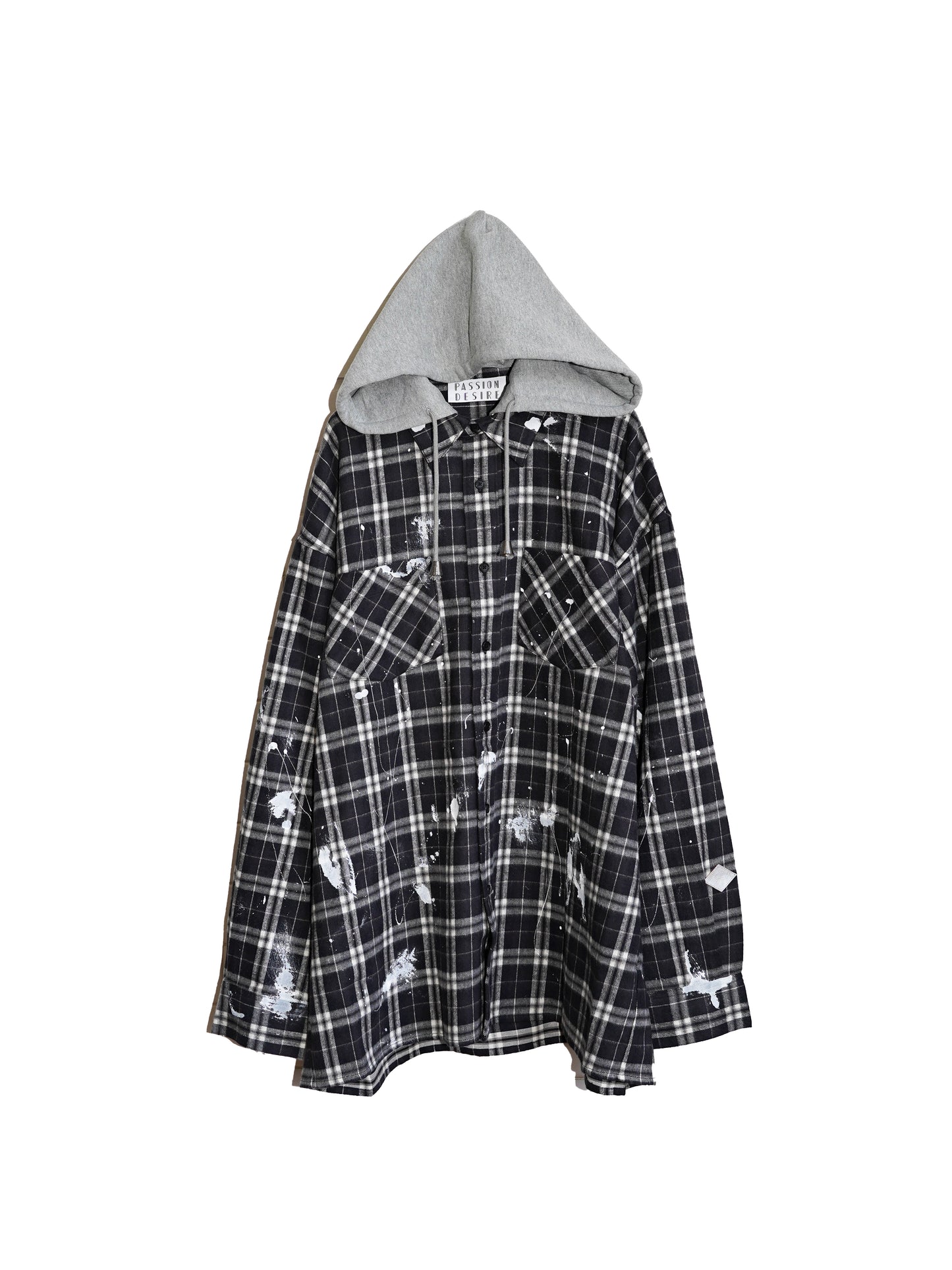 el conductorH TEENAGE HOODED FLANNEL SHIRT