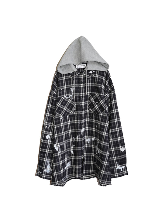 el conductorH TEENAGE HOODED FLANNEL SHIRT