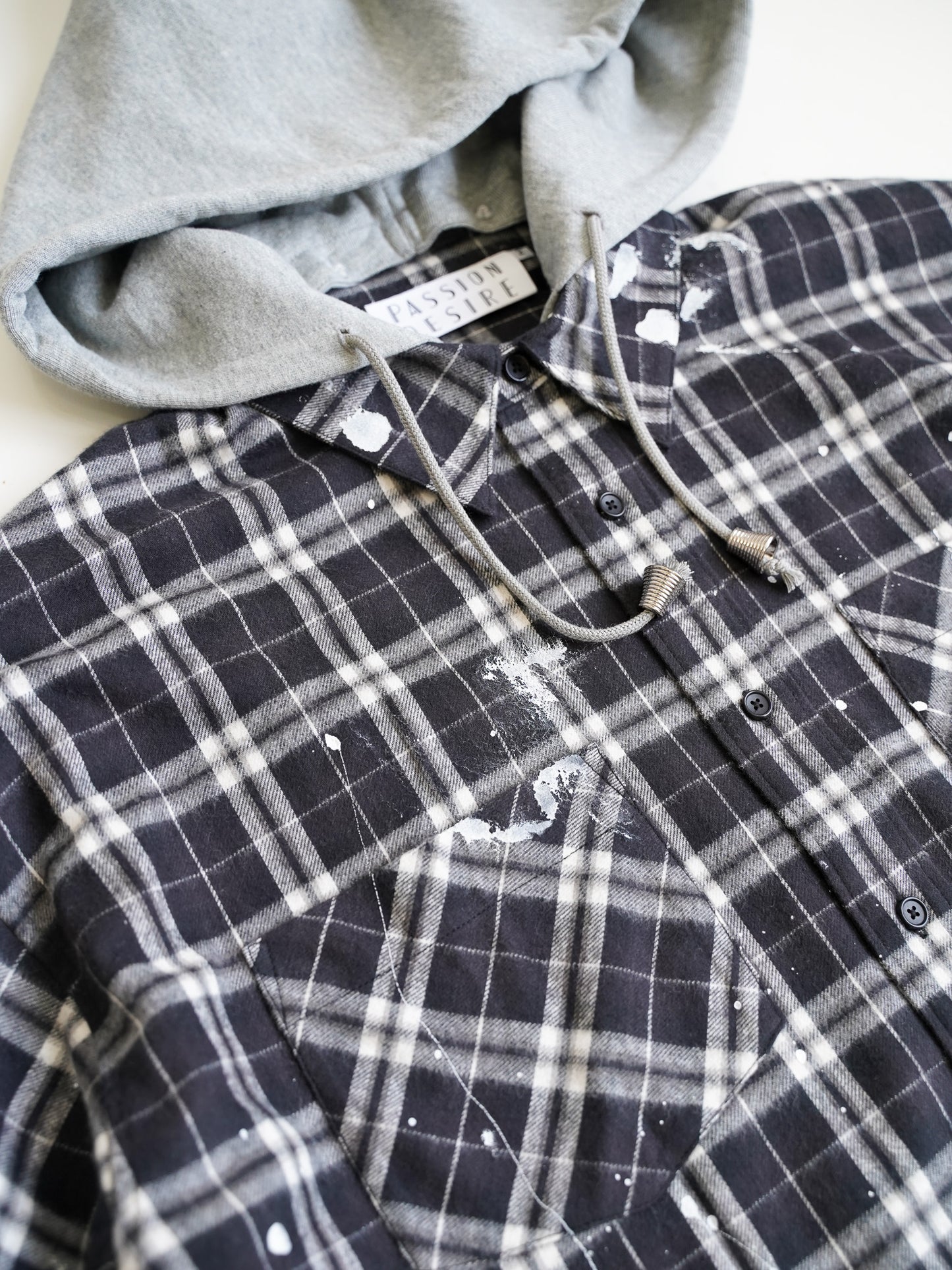 el conductorH TEENAGE HOODED FLANNEL SHIRT