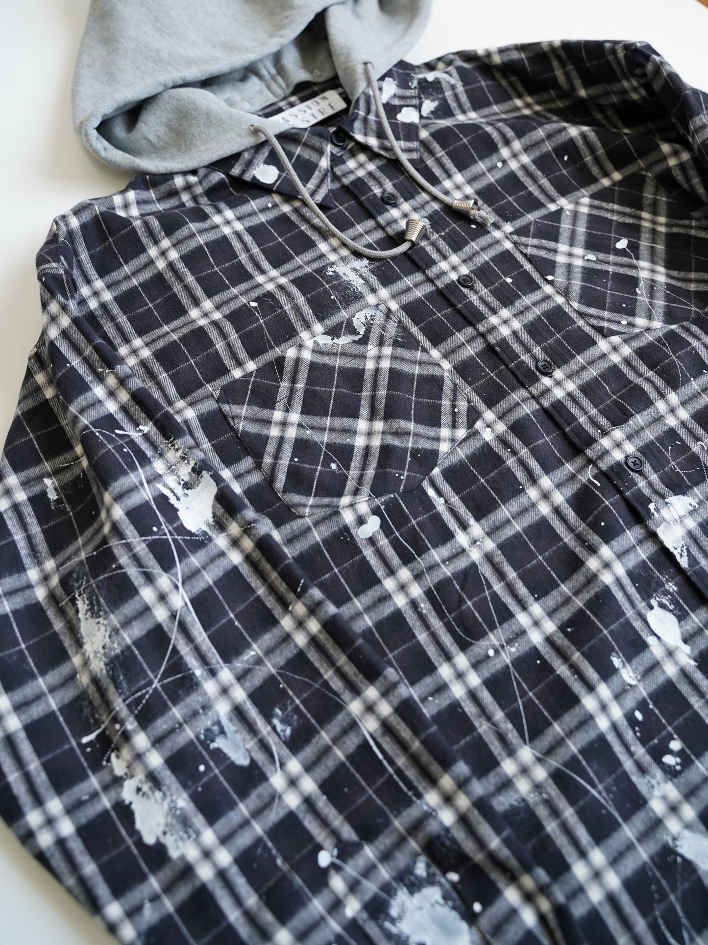 el conductorH TEENAGE HOODED FLANNEL SHIRT