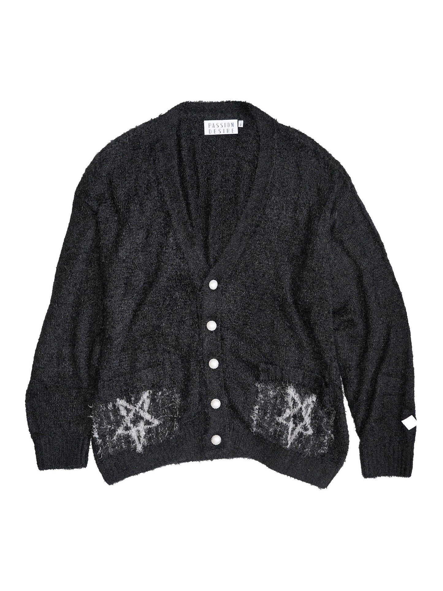 el conductorH SHAGGY KNIT CARDIGAN 'PENTAGRAM'