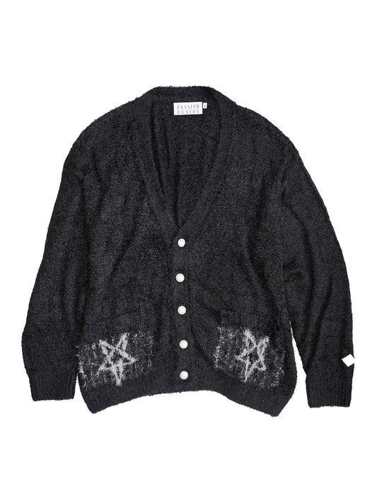 el conductorH SHAGGY KNIT CARDIGAN 'PENTAGRAM'