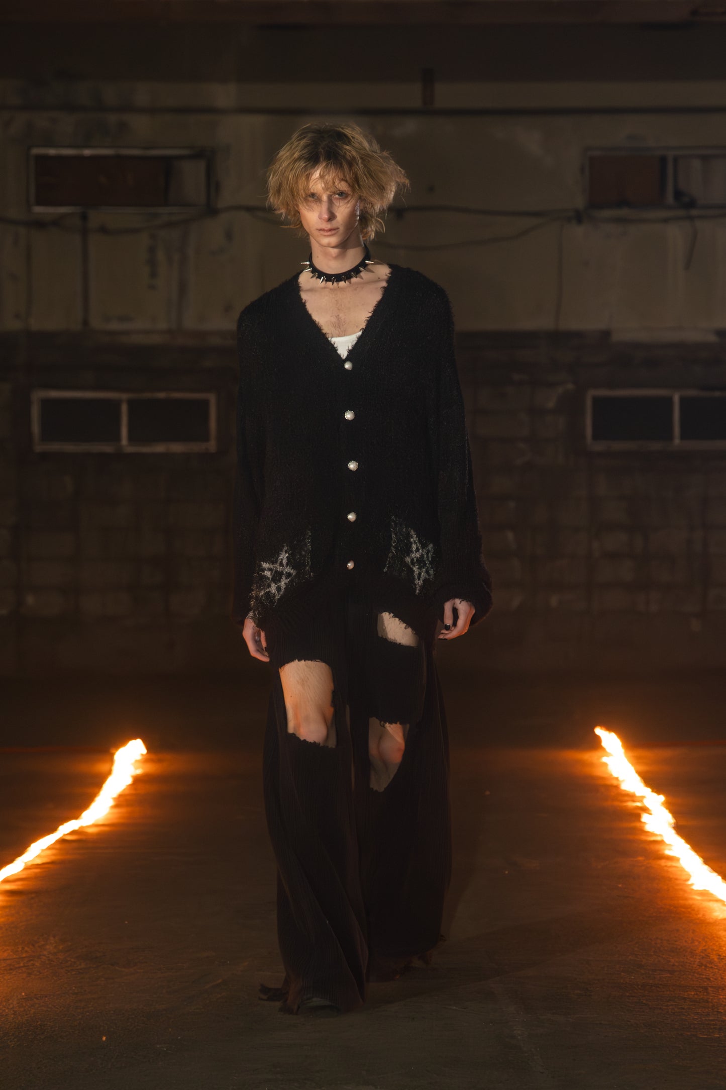 el conductorH DISTRESSED CORDUROY WIDE TROUSERS