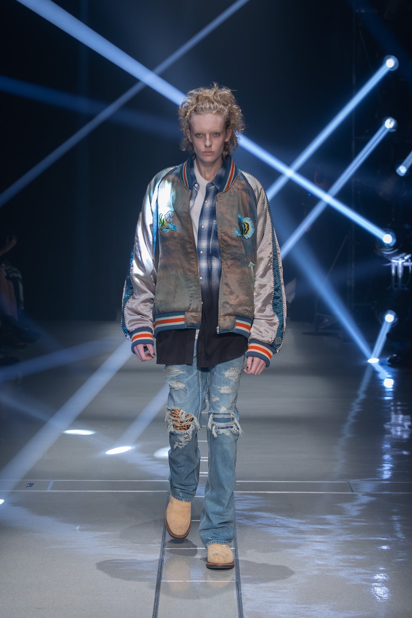 el conductorH HARDCORE DESTROYED FLARE JEAN TROUSERS