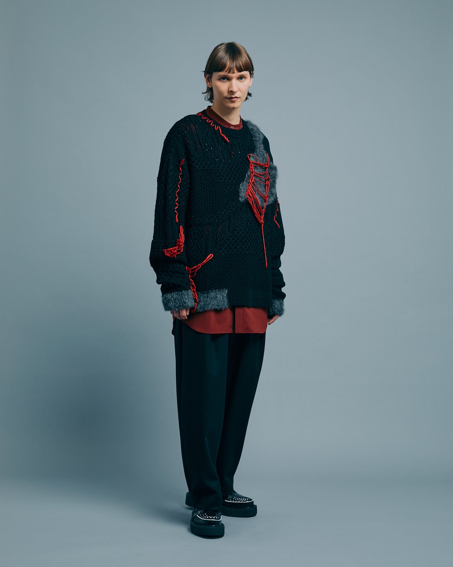meagratia Mixed fur knit P/O