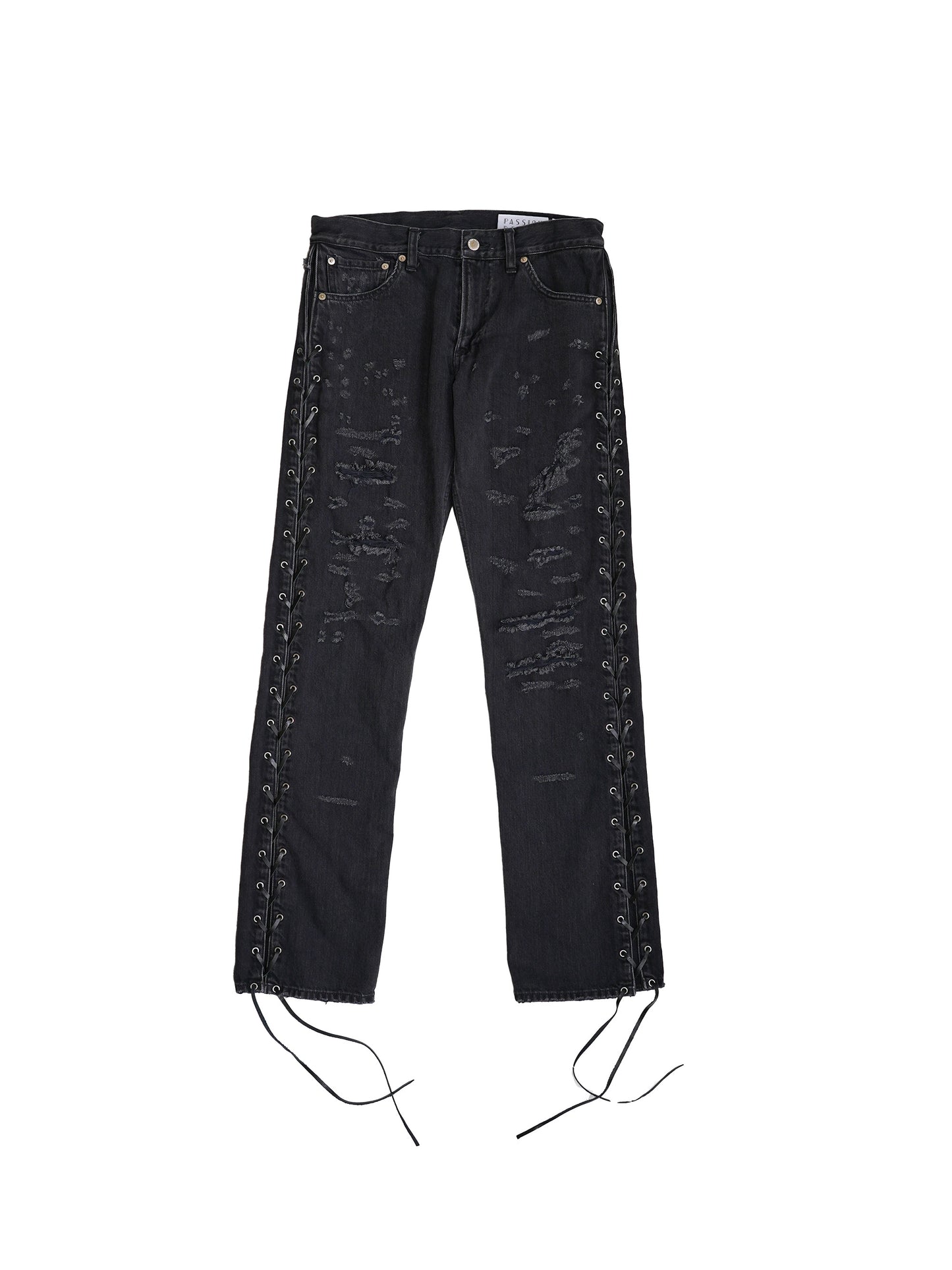 el conductorH LACE UP DISTRESSED JEAN TROUSERS