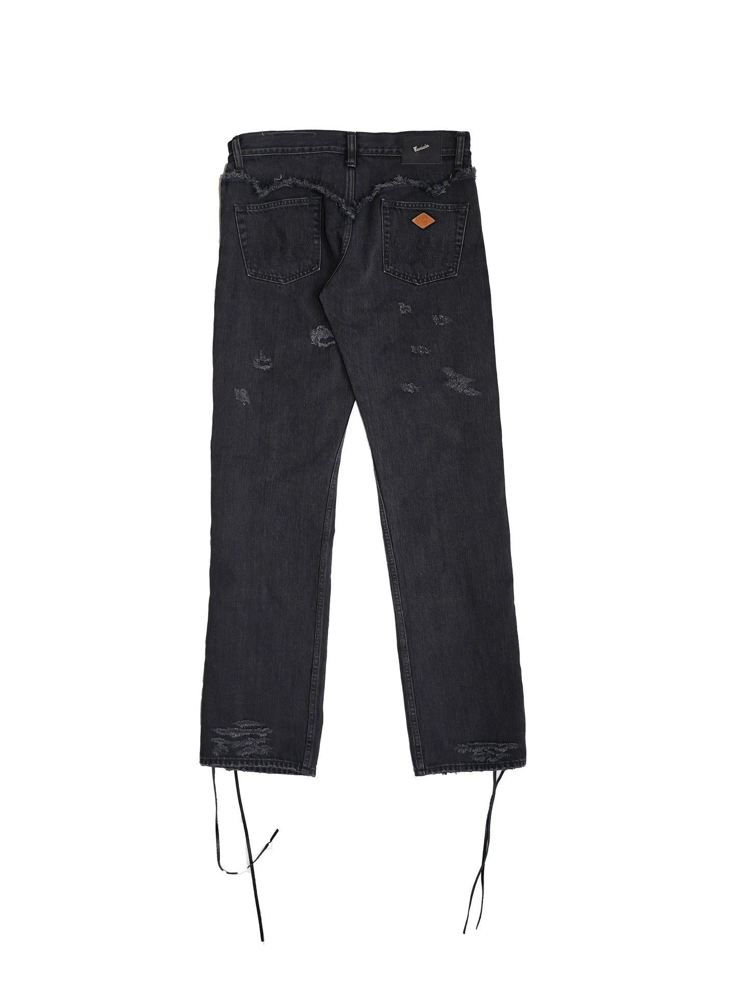 el conductorH LACE UP DISTRESSED JEAN TROUSERS