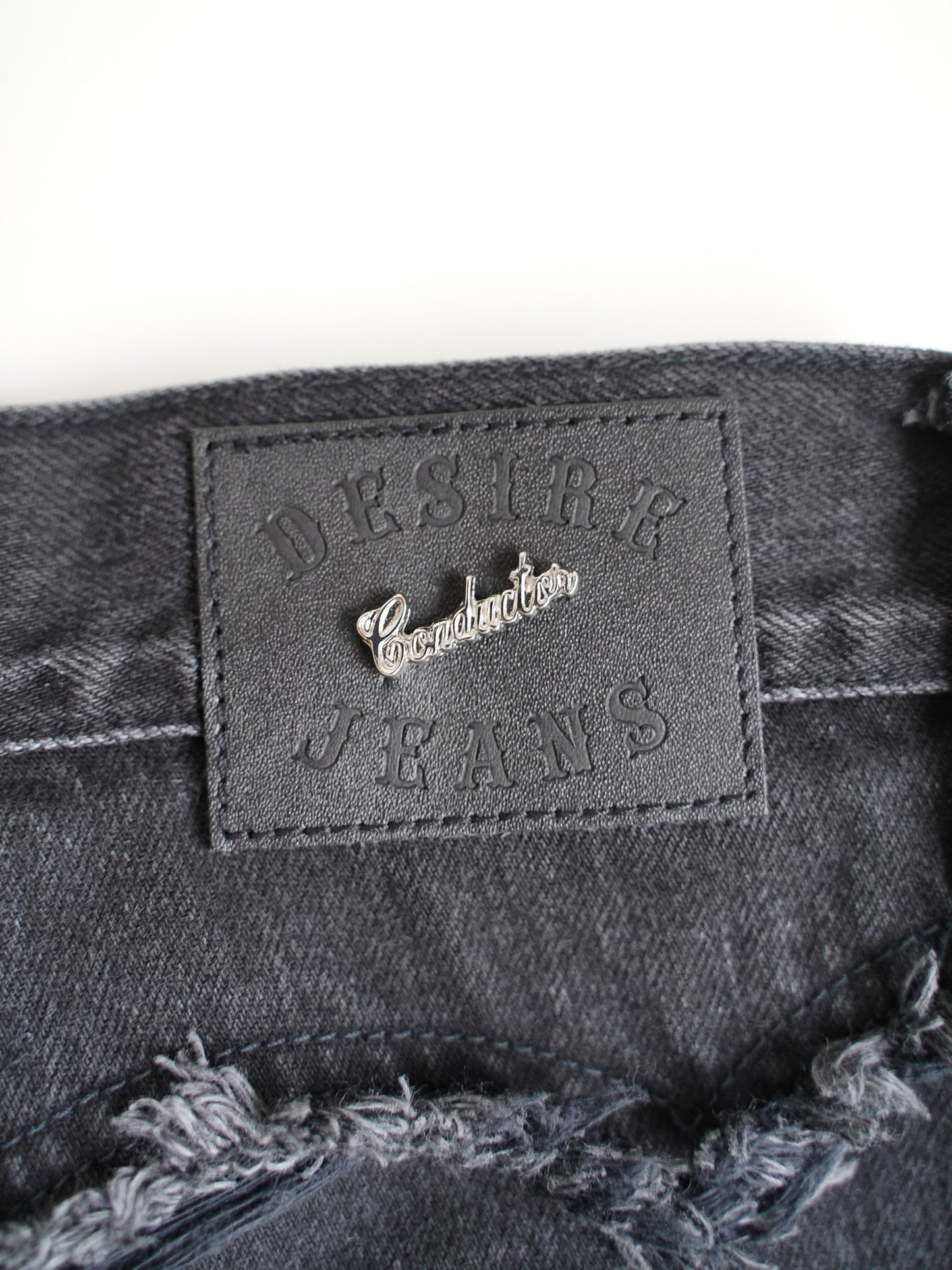 el conductorH LACE UP DISTRESSED JEAN TROUSERS