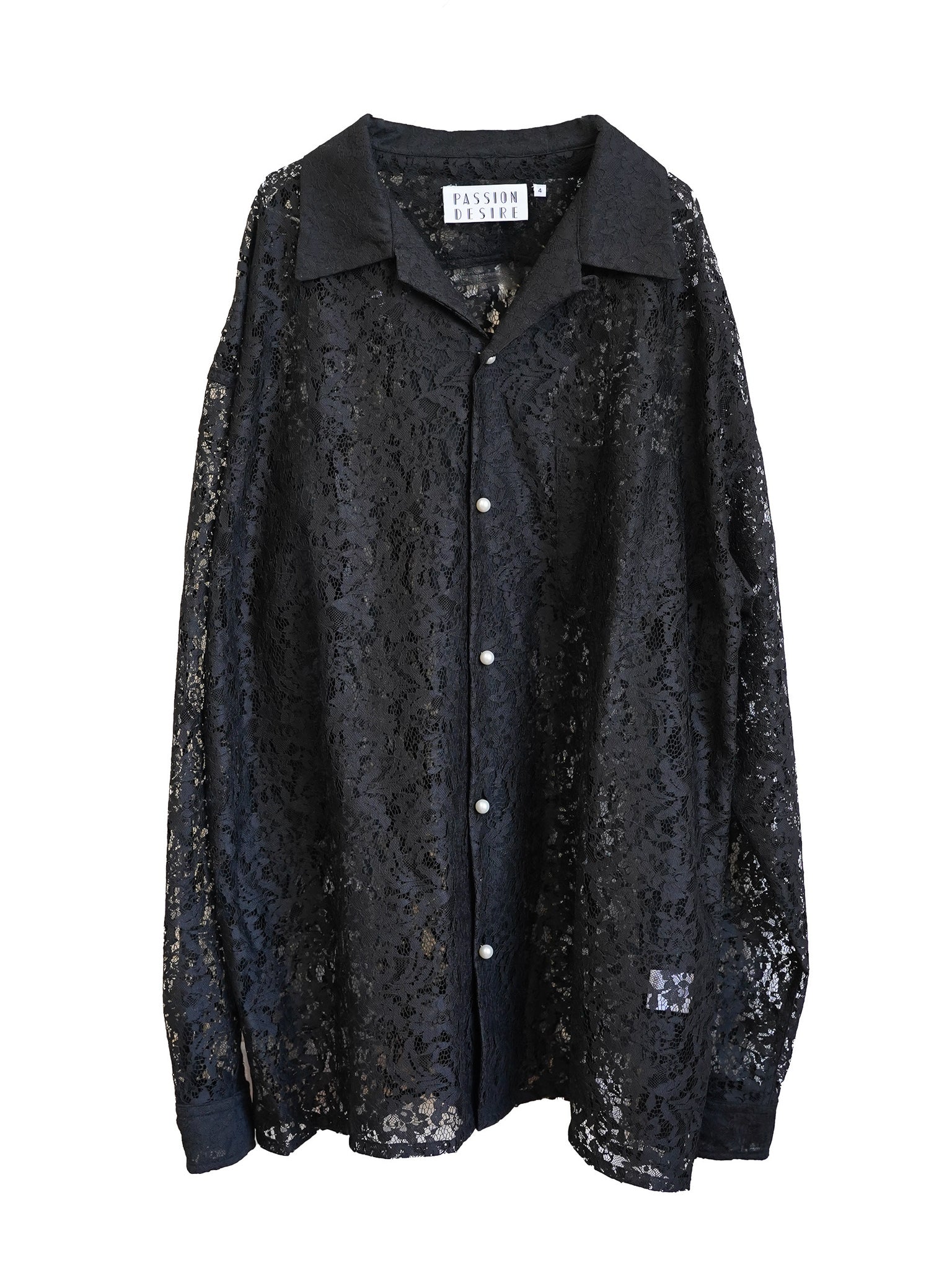 el conductorH FLOWER LACE OPEN COLLAR SHIRT – NORANEKO