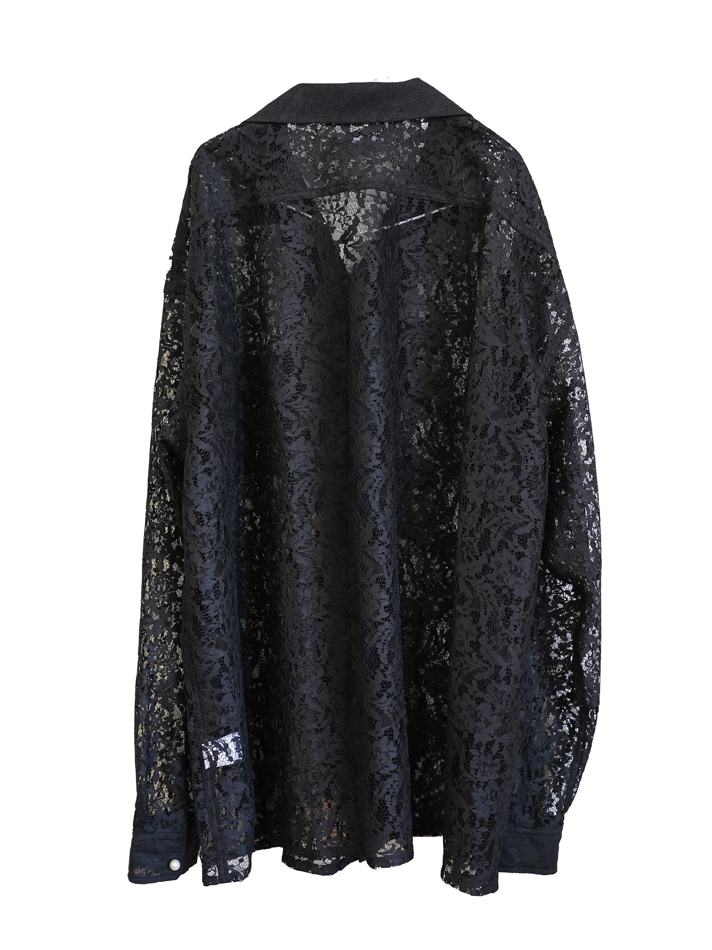 el conductorH FLOWER LACE OPEN COLLAR SHIRT