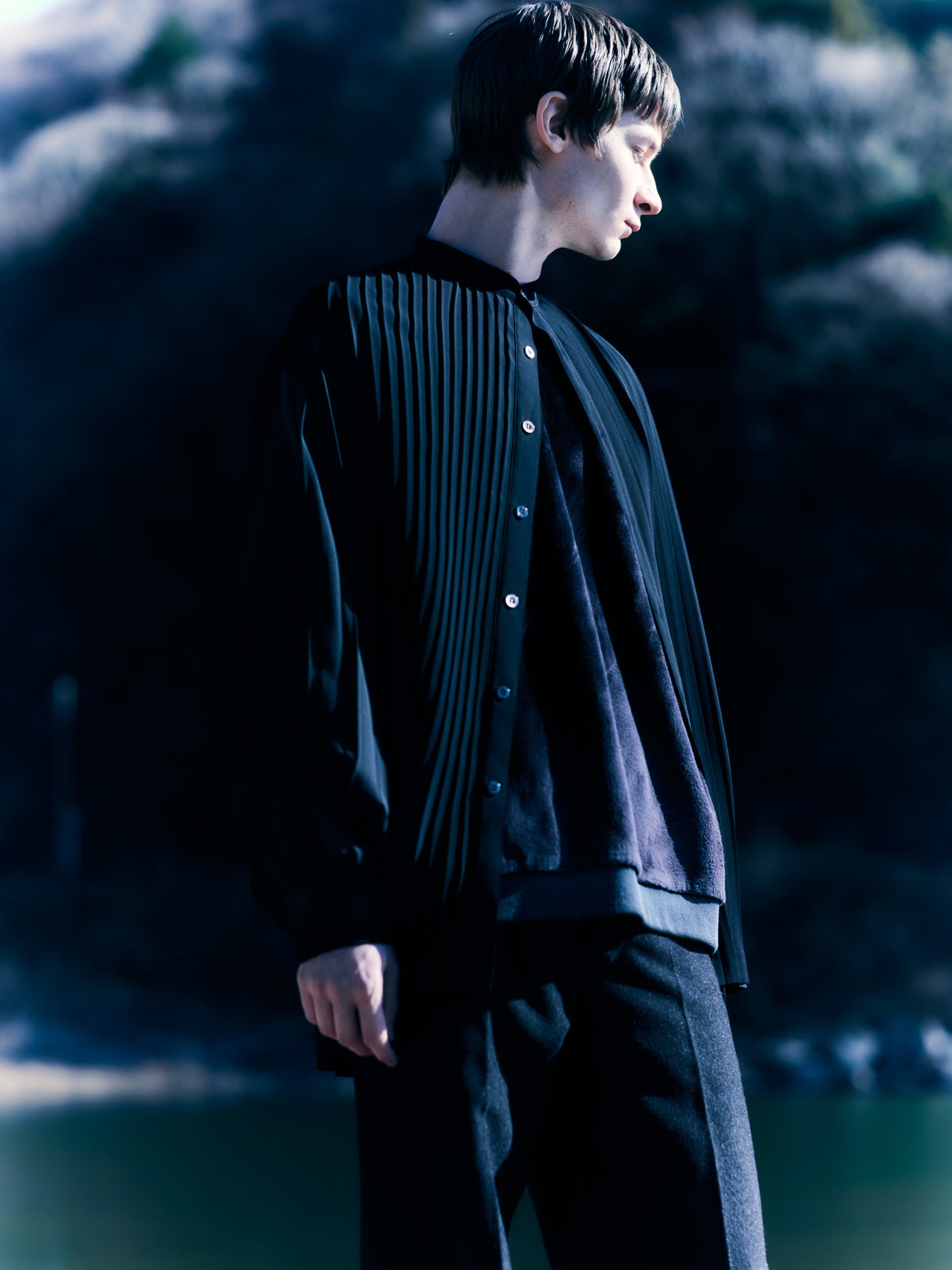 meagratia Asymmetry pleats shirt