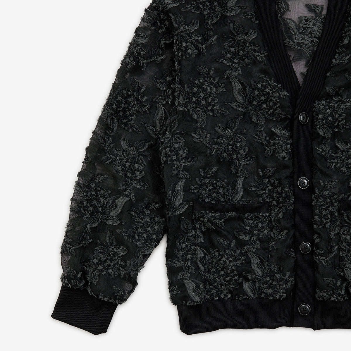 meagratia Mesh jaquard cardigan