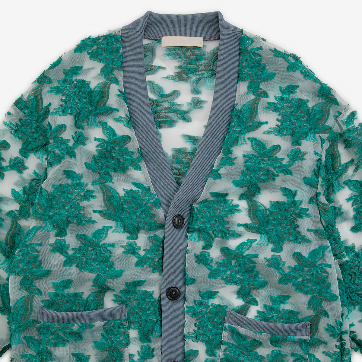 meagratia Mesh jaquard cardigan