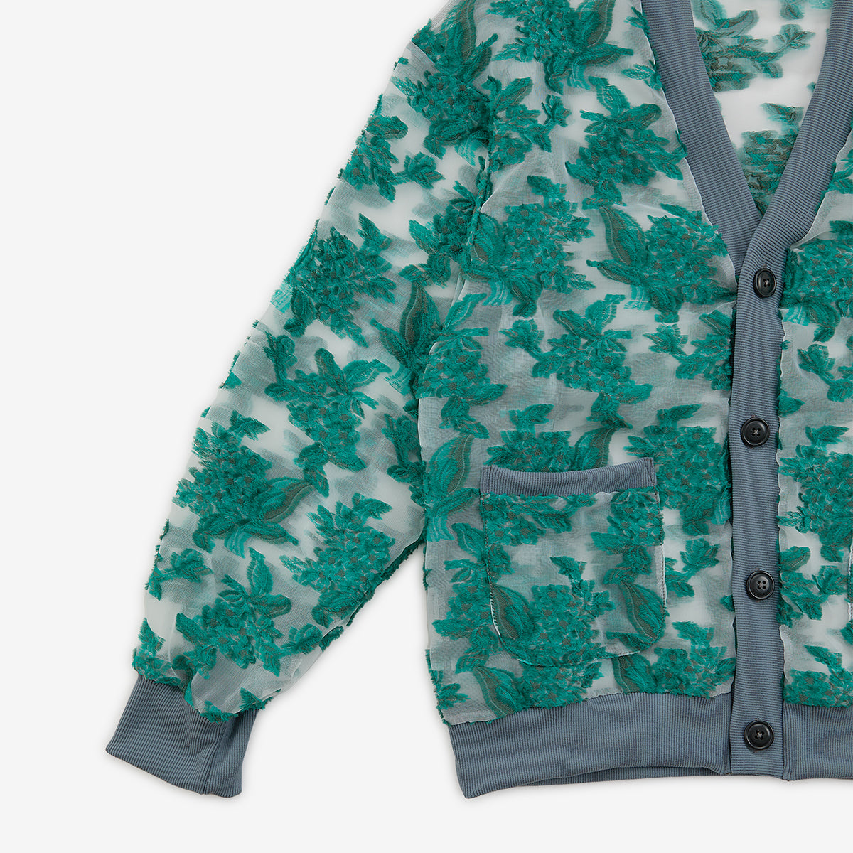 meagratia Mesh jaquard cardigan