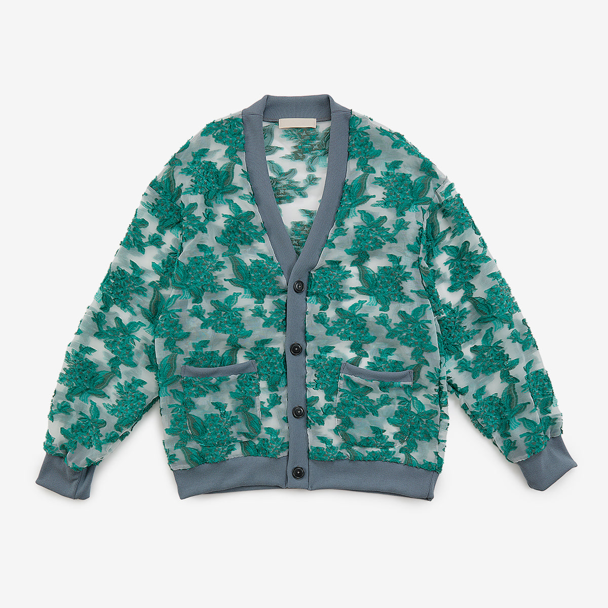 meagratia Mesh jaquard cardigan