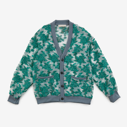 meagratia Mesh jaquard cardigan