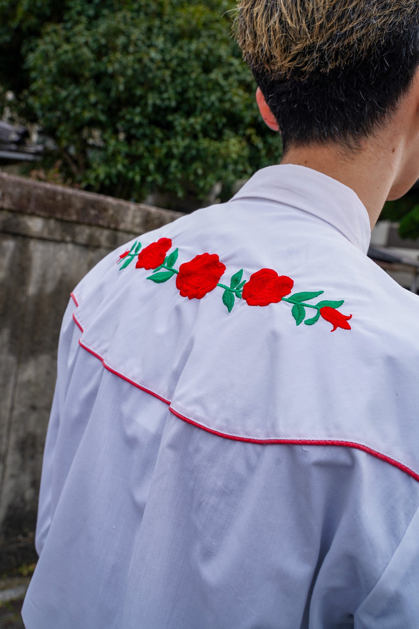 1980s~ Vintage Rose Embroidery Western Shirts