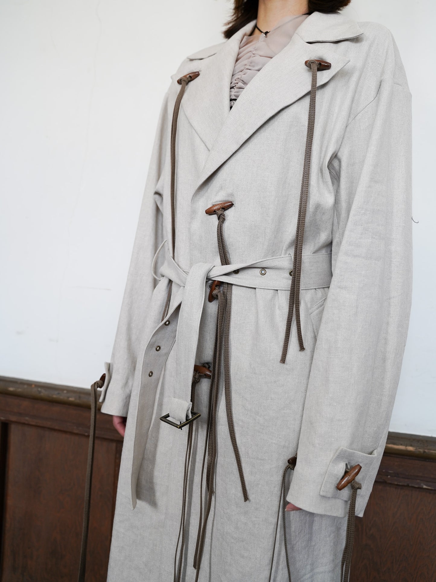 [残り1点] meagratia Linen toggle coat