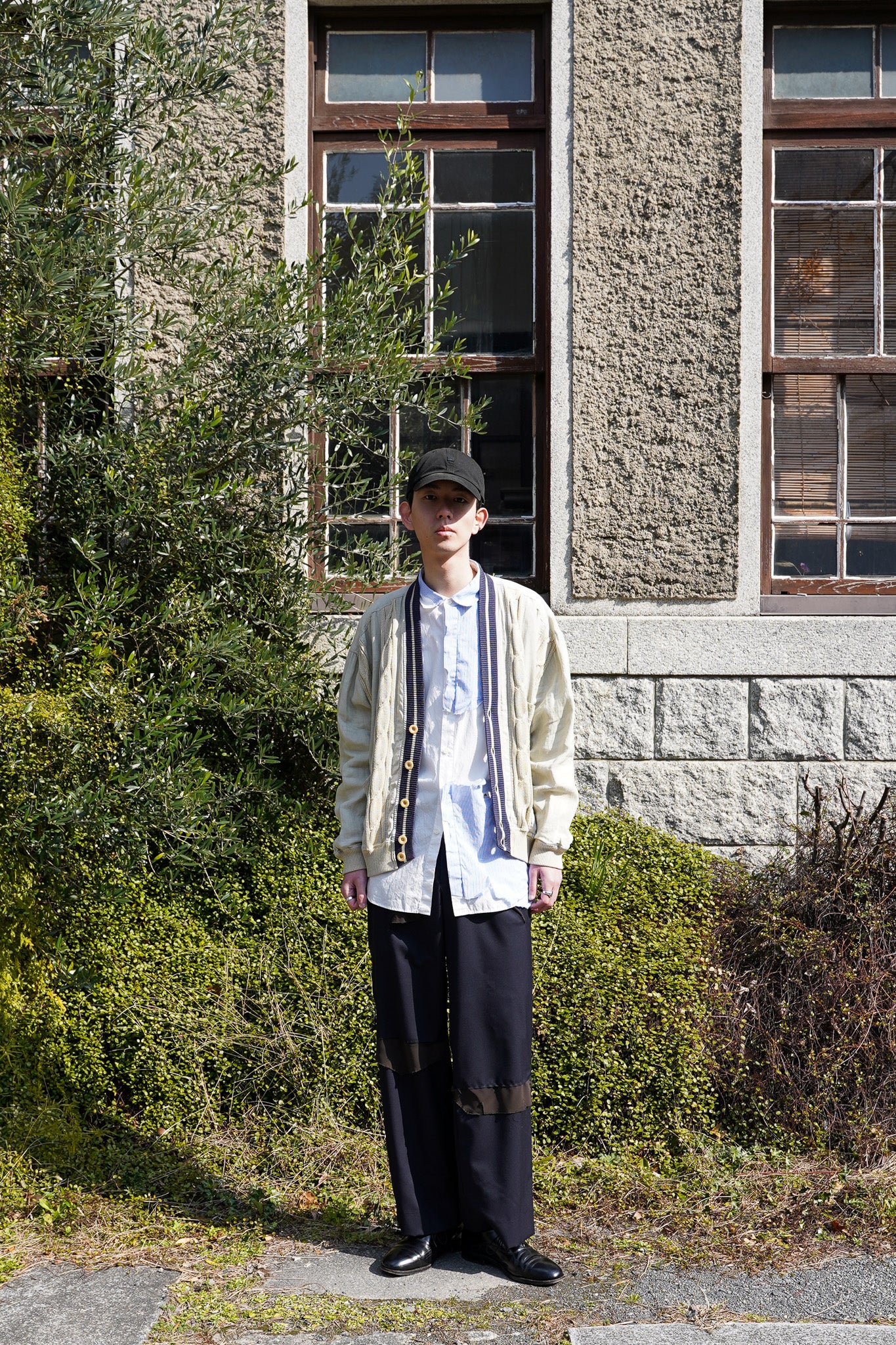 1980s~ Euro Vintage Linen×Cable Knit Blouson