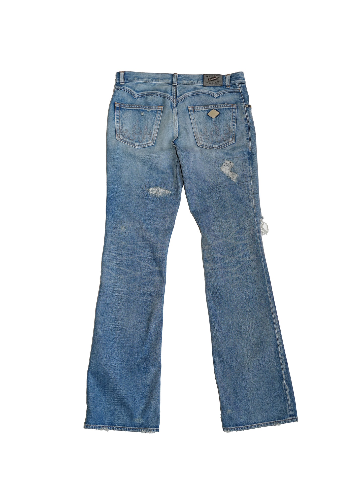 el conductorH HARDCORE DESTROYED FLARE JEAN TROUSERS