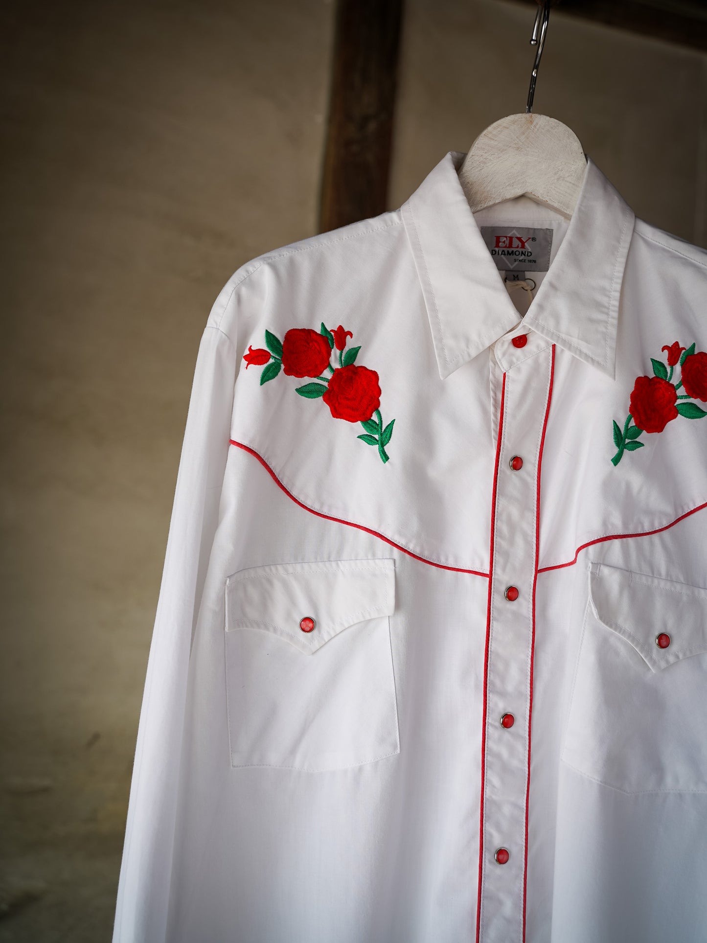 1980s~ Vintage Rose Embroidery Western Shirts