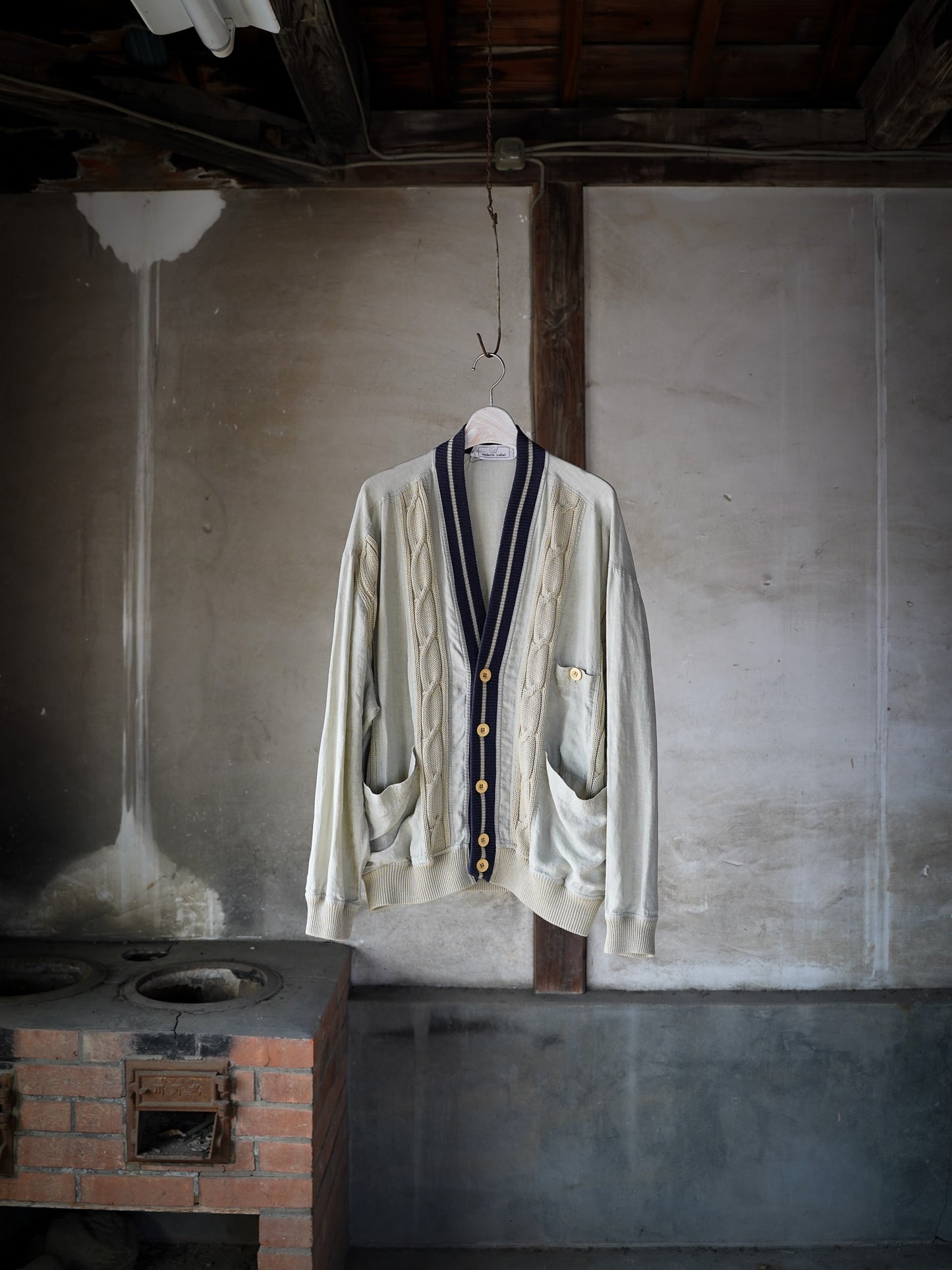 1980s~ Euro Vintage Linen×Cable Knit Blouson