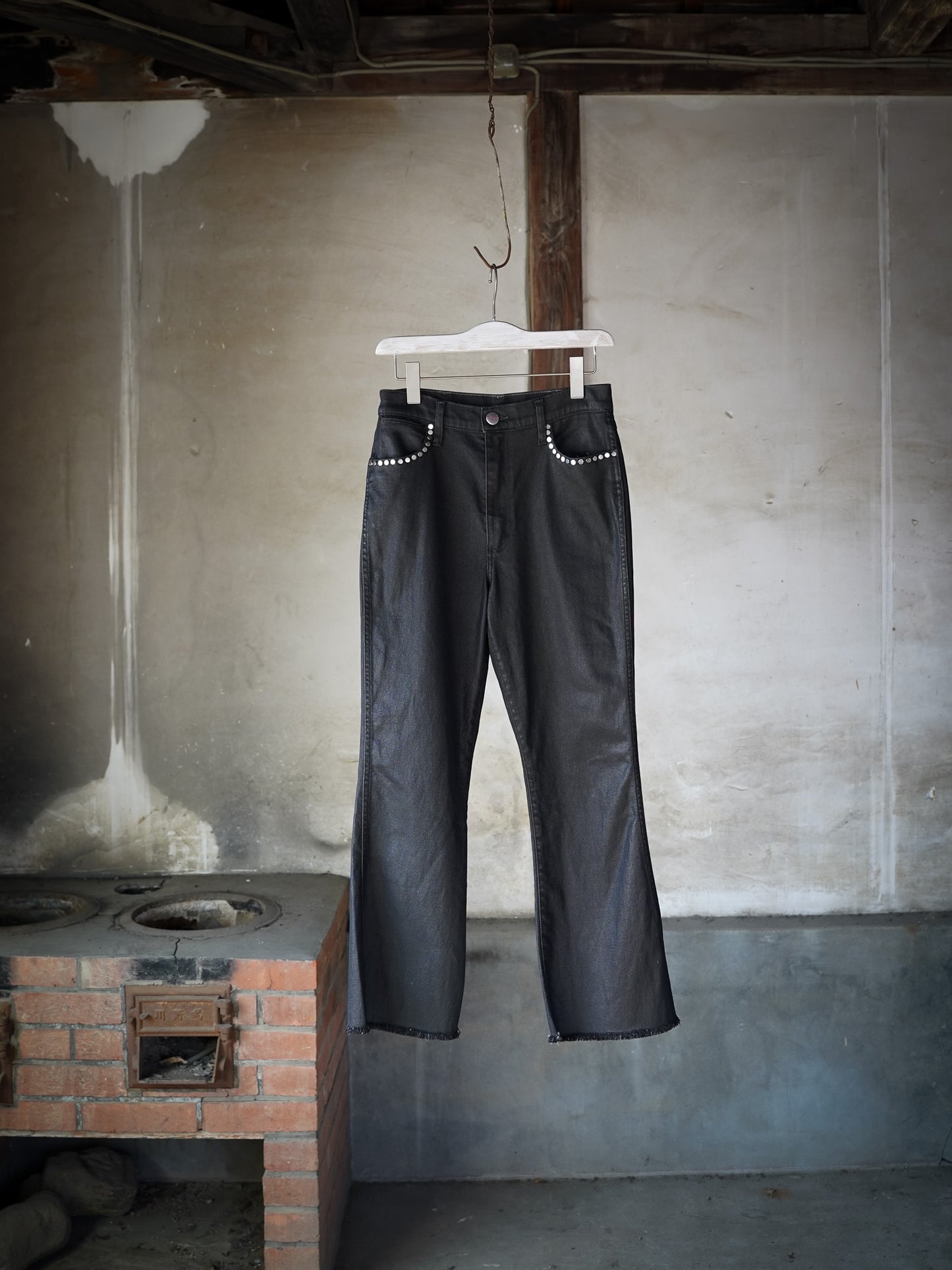 "Euro Wrangler" Rubber Denim Flare Denim Pants