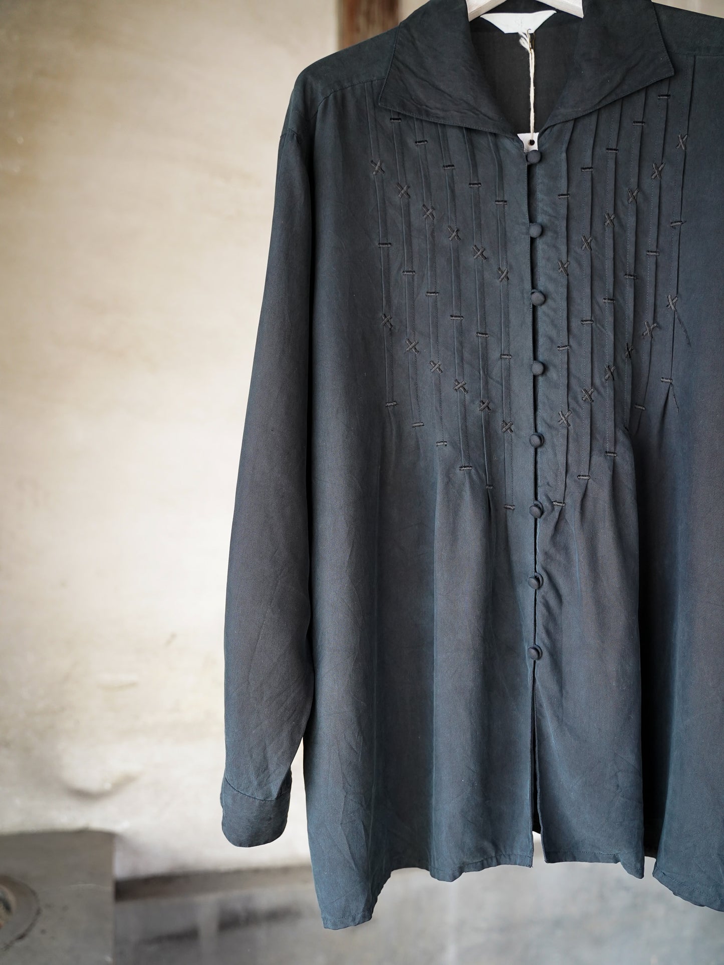1990s Vintage Silk Stitched Shirt