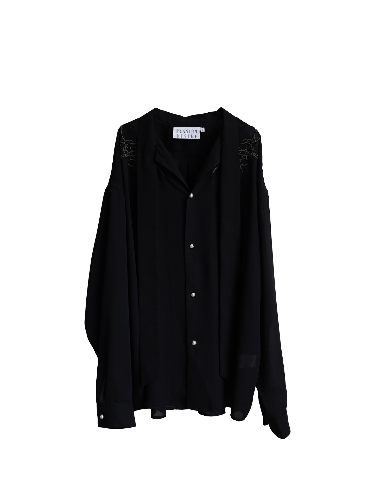 el conductorH 3D EMBROIDERED BOW TIE SHIRT