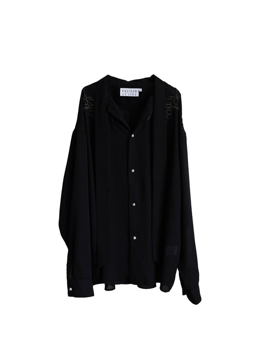 el conductorH 3D EMBROIDERED BOW TIE SHIRT