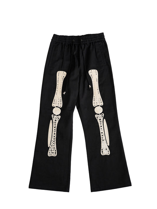 el conductorH CORD EMBROIDERED COTTON TROUSERS 'BONES