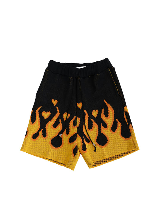el conductorH COTTON KNIT FLAME PATTERN SHORTS