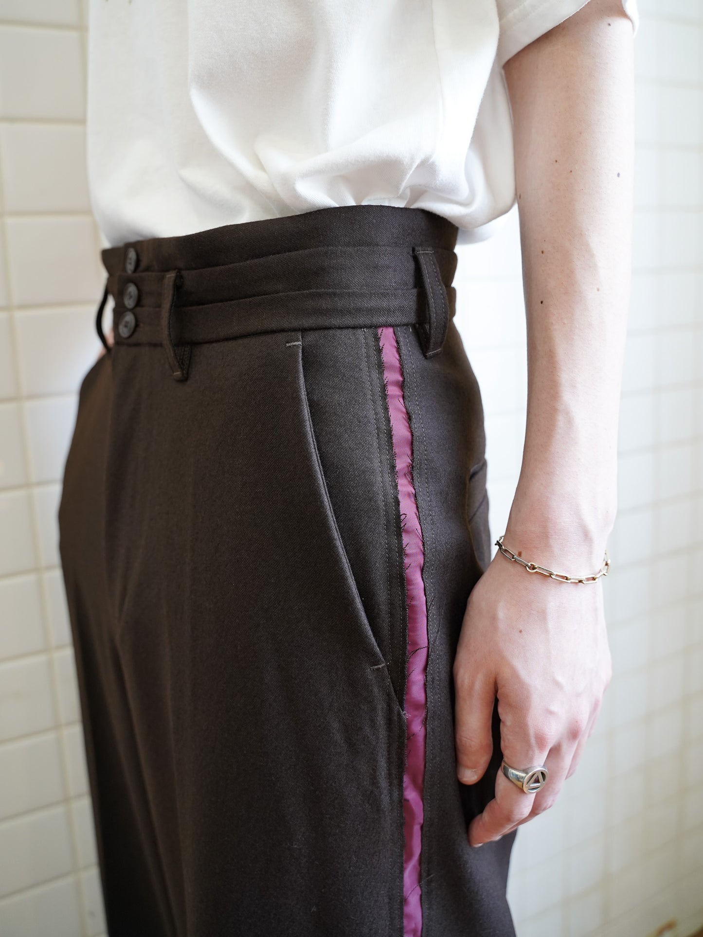 [残り1点]  meagratia Flano cummerbund trousers