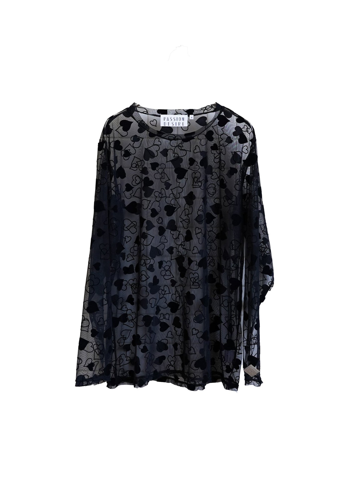 el conductorH SEETHROUGH LONGSLEEVE TOP "HEART"