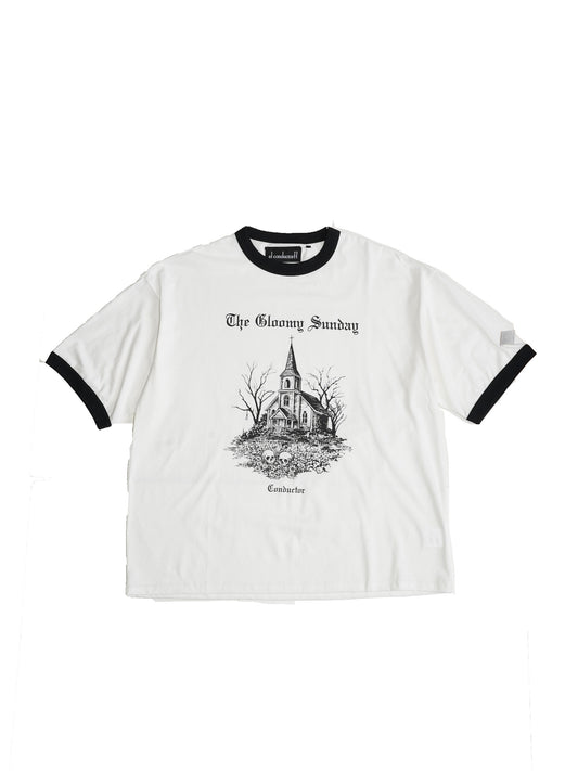 el conductorH COTTON TRIM T- SHIRT 'CHURCH'