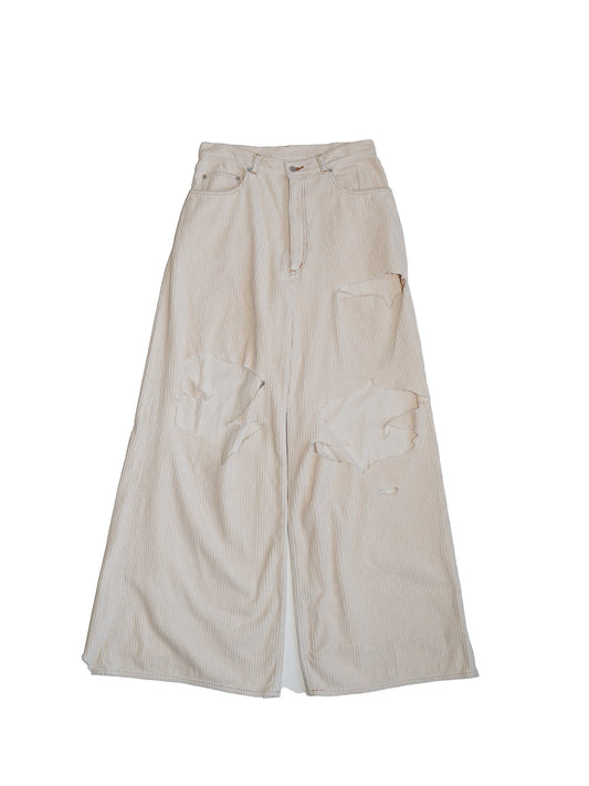 [残り1点] el conductorH DISTRESSED CORDUROY WIDE TROUSERS