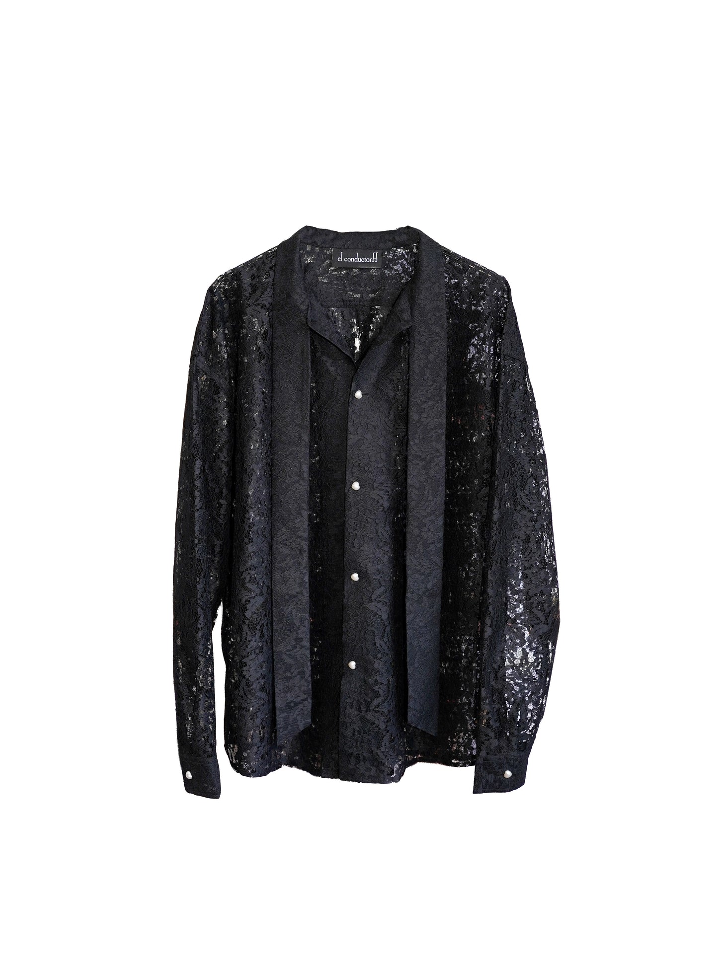 el conductorH FLOWER LACE BOW TIE SHIRT