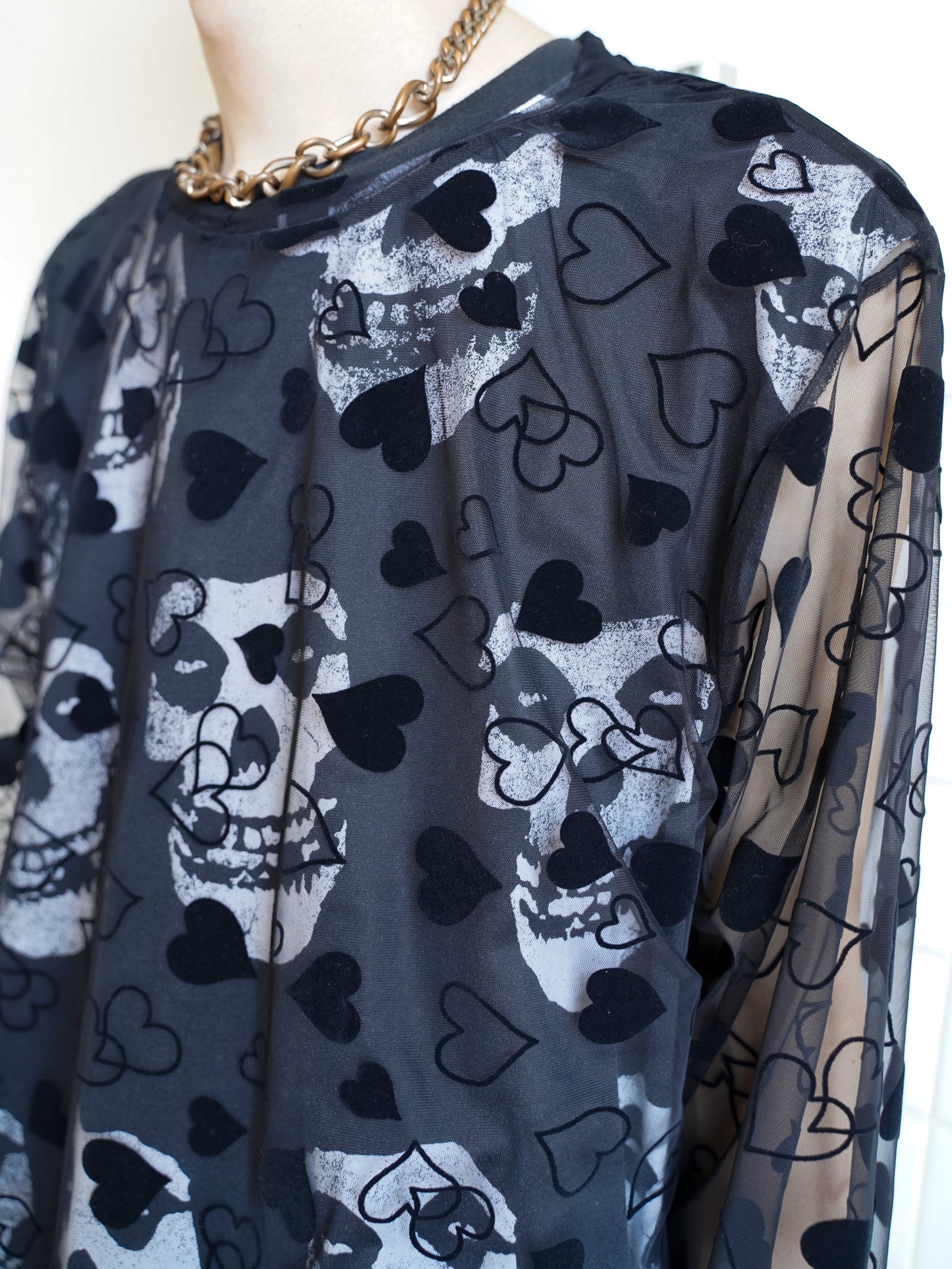 el conductorH SEETHROUGH LONGSLEEVE TOP "HEART"