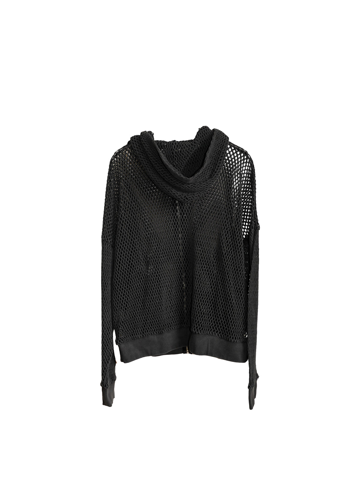 el conductorH COTTON MESH FULL ZIP HOODIE blk