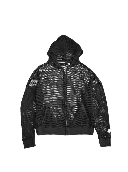 el conductorH COTTON MESH FULL ZIP HOODIE blk